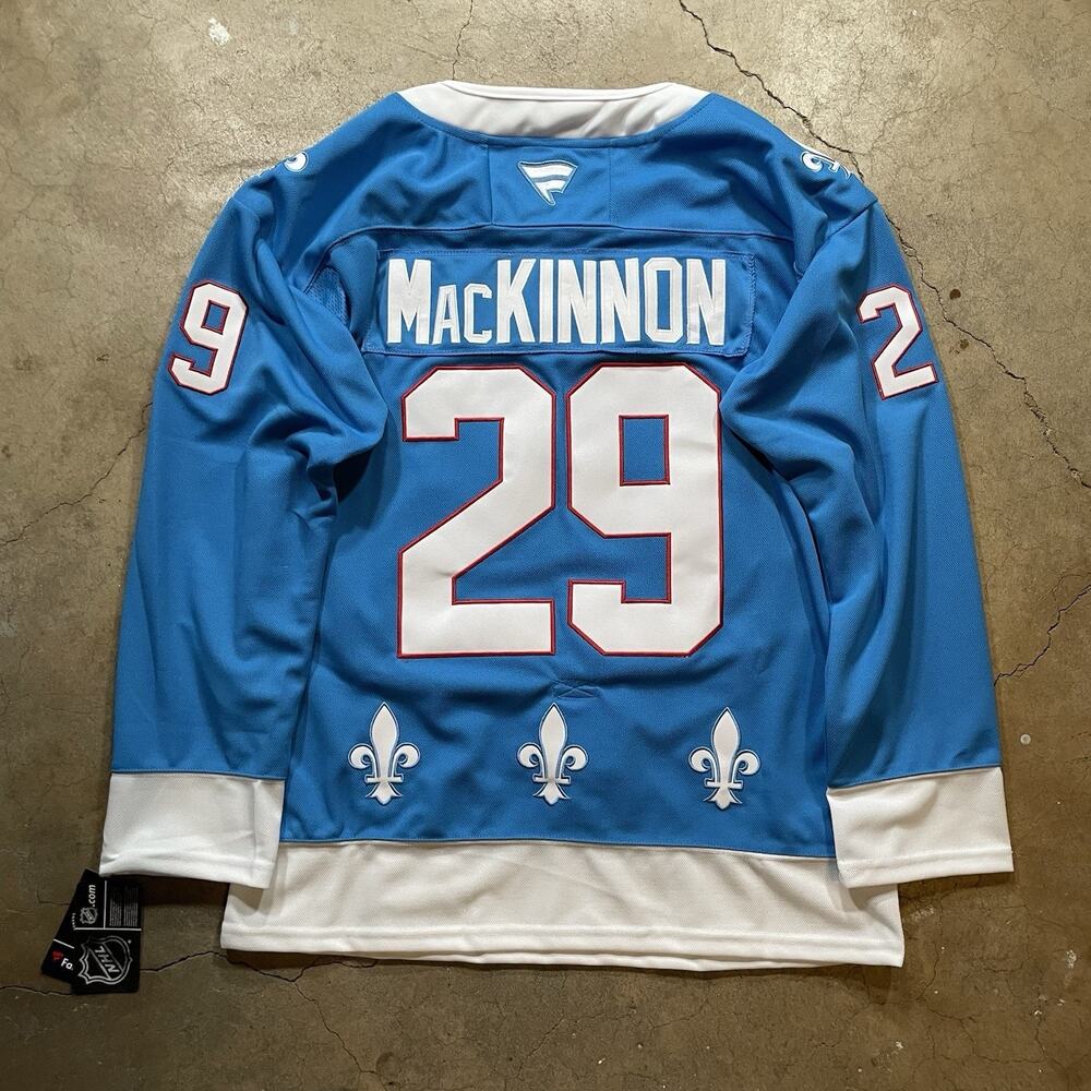 Nathan Mackinnon Colorado Avalanche Blue Retro Jersey Mens Size Large 52